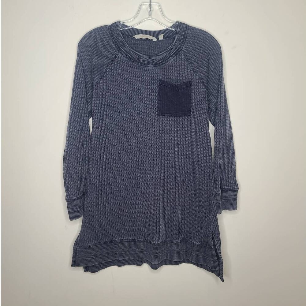 Soft Surroundings blue waffle knit long sleeve tunic shirt - XS